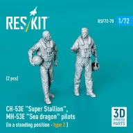  ResKit Models CH-53E Super Stallion, MH-53E Sea dragon pilots (in a standing position - type 2) (2 pcs) (3D Printed) 1:72 (RSF72-0070)