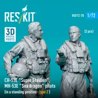   ResKit Models CH-53E Super Stallion, MH-53E Sea dragon pilots (in a standing position - type 2) (2 pcs) (3D Printed) 1:72 (RSF72-0070)