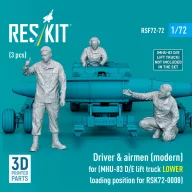   ResKit Models Driver & airmen (modern) (3 pcs) (MHU-83 D/E lift truck LOWER loading position for RSK72-0008) (3D Printed) 1:72 (RSF72-0072)