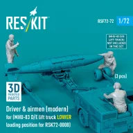   ResKit Models Driver & airmen (modern) (3 pcs) (MHU-83 D/E lift truck LOWER loading position for RSK72-0008) (3D Printed) 1:72 (RSF72-0072)