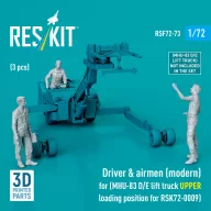   ResKit Models Driver & airmen (modern) (3 pcs) (MHU-83 D/E lift truck UPPER loading position for RSK72-0009) (3D Printed) 1:72 (RSF72-0073)