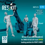   ResKit Models Driver & airmen (modern) (3 pcs) (MHU-83 D/E lift truck UPPER loading position for RSK72-0009) (3D Printed) 1:72 (RSF72-0073)