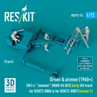   ResKit Models Driver & airmen (1960+) (3 pcs) (MJ-4 Jammer (MHU-83 B/E) Early lift truck for RSK72-0006 & for RSK72-0007) (scene 1) (3D Printed) 1:72 (RSF72-0074)