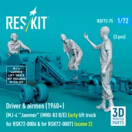   ResKit Models Driver & airmen (1960+) (3 pcs) (MJ-4 Jammer (MHU-83 B/E) Early lift truck for RSK72-0006 & for RSK72-0007) (scene 2) (3D Printed) 1:72 (RSF72-0075)