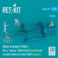   ResKit Models Driver & airmen (1960+) (3 pcs) (MJ-4 Jammer (MHU-83 B/E) Early lift truck for RSK72-0006 & for RSK72-0007) (scene 2) (3D Printed) 1:72 (RSF72-0075)