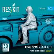   ResKit Models Driver for MD-3 (A, B, C, T) Mule Deck Tractor (scene 1) (1 pcs) (3D Printed) 1:72 (RSF72-0083)