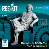   ResKit Models Male driver for A/S-32A-31A Mule Tow Tractor (scene 1) (1 pcs) (3D Printed) 1:72 (RSF72-0085)