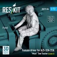   ResKit Models Female driver for A/S-32A-31A Mule Tow Tractor (scene 2) (1 pcs) (3D Printed) 1:72 (RSF72-0086)
