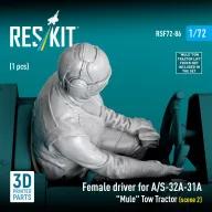   ResKit Models Female driver for A/S-32A-31A Mule Tow Tractor (scene 2) (1 pcs) (3D Printed) 1:72 (RSF72-0086)