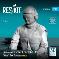   ResKit Models Female driver for A/S-32A-31A Mule Tow Tractor (scene 2) (1 pcs) (3D Printed) 1:72 (RSF72-0086)