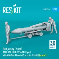   ResKit Models Red jersey (2 pcs) AERO 21A (MHU-191A/M) (1 pcs) with AIM-54A Phoenix (1 pcs) for F-14A,B (scene 1) (3D Printed) 1:72 (RSF72-0094)