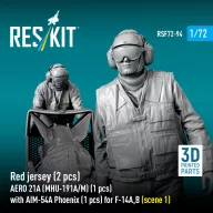   ResKit Models Red jersey (2 pcs) AERO 21A (MHU-191A/M) (1 pcs) with AIM-54A Phoenix (1 pcs) for F-14A,B (scene 1) (3D Printed) 1:72 (RSF72-0094)