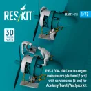 ResKit Models PBY-5 /OA-10A Catalina engine maintenance platform (2 pcs) with service crew (5 pcs) for Academy/Revell/Wolfpack kit (3D Printed) 1:72 (RSF72-0111)