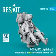   ResKit Models F-35A/B/C Lightning II pilot sitting in a late modification ejection seat (3D Printed) 1:72 (RSF72-0112)