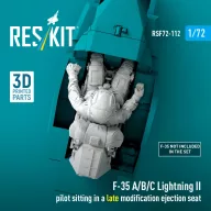   ResKit Models F-35A/B/C Lightning II pilot sitting in a late modification ejection seat (3D Printed) 1:72 (RSF72-0112)