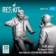   ResKit Models USAF pilots (2pcs) & M1 Weaver Hydraulic bomb lift & AN-M64 500lb (WW2) (3D Printed) 1:72 (RSF72-0136)