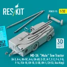 ResKit Models MD-3A Mule Tow Tractor (A-3, A-4, RA-5C, A-6, EA-6B, E-2C, A-7, C-2, F-4, F-8, F-14, F/A-18, OV-10, S-3B, UH-1, CH-53, Sea King) (3D Printed model kit) 1:32 (RSK32-0015)