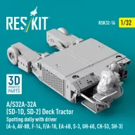   ResKit Models A/S32A-32A (SD-1D, SD-2) Deck Tractor Spotting dolly with driver (A-6, AV-8B, F-14, F/A-18, EA-6B, S-3, UH-60, CH-53, SH-3) (3D Printed model kit) 1:32 (RSK32-0016)