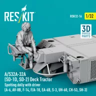   ResKit Models A/S32A-32A (SD-1D, SD-2) Deck Tractor Spotting dolly with driver (A-6, AV-8B, F-14, F/A-18, EA-6B, S-3, UH-60, CH-53, SH-3) (3D Printed model kit) 1:32 (RSK32-0016)