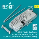 ResKit Models MD-3? Mule Tow Tractor (A-3, A-4, RA-5C, A-6, EA-6B, E-2C, A-7, C-2, F-4, F-8, F-14, F/A-18, OV-10, S-3B, UH-1, CH-53, Sea King) (3D Printed model kit) 1:32 (RSK32-0025)