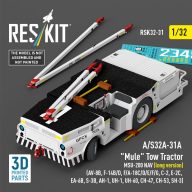   ResKit Models A/S32A-31A Mule Tow Tractor MSU-200 NAV (long version) (AV-8B, F-14B/D, F/A-18C/D/E/F/G, C-2, E-2?, EA-6B, S-3B, AH-1, UH-1, UH-60, CH-47, CH-53, SH-3) (3D Printed model kit) 1:32 (RSK32-0031)