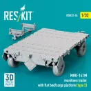 ResKit Models MHU-141M munitions trailer with flat bed/cargo platform (type 2) (3D Printed model kit) 1:32 (RSK32-0034)