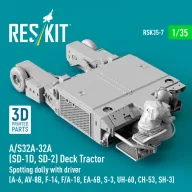   ResKit Models A/S32A-32A (SD-1D, SD-2) Deck Tractor Spotting dolly with driver (UH-60, CH-53, SH-3) (3D Printed model kit) 1:35 (RSK35-0007)