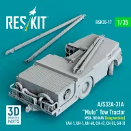   ResKit Models A/S32A-31A Mule Tow Tractor MSU-200 NAV (long version) (AH-1, UH-1, UH-60, CH-47, CH-53, SH-3) (3D Printed model kit) 1:35 (RSK35-0017)