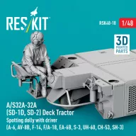   ResKit Models A/S32A-32A (SD-1D, SD-2) Deck Tractor Spotting dolly with driver (A-6, AV-8B, F-14, F/A-18, EA-6B, S-3, UH-60, CH-53, SH-3) (3D Printed model kit) 1:48 (RSK48-0018)