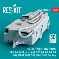   ResKit Models MD-3B Mule Tow Tractor (A-3, A-4, RA-5C, A-6, EA-6B, E-2C, A-7, C-2, F-4, F-8, F-14, F/A-18, OV-10, S-3B, UH-1, CH-53, Sea King) (3D Printed model kit) 1:48 (RSK48-0024)