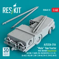   ResKit Models A/S32A-31A Mule Tow Tractor MSU-200 NAV (long version) (AV-8B, F-14B/D, F/A-18C/D/E/F/G, C-2, E-2?, EA-6B, S-3B, AH-1, UH-1, UH-60, CH-47, CH-53, SH-3) (3D Printed model kit) 1:48 (RSK48-0032)