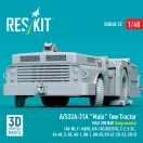 ResKit Models A/S32A-31A Mule Tow Tractor MSU-200 NAV (long version) (AV-8B, F-14B/D, F/A-18C/D/E/F/G, C-2, E-2?, EA-6B, S-3B, AH-1, UH-1, UH-60, CH-47, CH-53, SH-3) (3D Printed model kit) 1:48 (RSK48-0032)