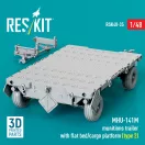 ResKit Models MHU-141M munitions trailer with flat bed/cargo platform (type 2) (3D Printed model kit) 1:48 (RSK48-0035)