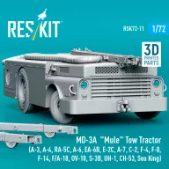   ResKit Models MD-3A Mule Tow Tractor (A-3, A-4, RA-5C, A-6, EA-6B, E-2C, A-7, C-2, F-4, F-8, F-14, F/A-18, OV-10, S-3B, UH-1, CH-53, Sea King) (3D Printed model kit) 1:72 (RSK72-0011)