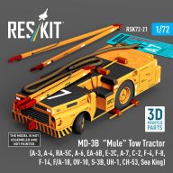   ResKit Models MD-3B Mule Tow Tractor (A-3, A-4, RA-5C, A-6, EA-6B, E-2C, A-7, C-2, F-4, F-8, F-14, F/A-18, OV-10, S-3B, UH-1, CH-53, Sea King) (3D Printed model kit) 1:72 (RSK72-0021)