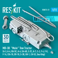   ResKit Models MD-3B Mule Tow Tractor (A-3, A-4, RA-5C, A-6, EA-6B, E-2C, A-7, C-2, F-4, F-8, F-14, F/A-18, OV-10, S-3B, UH-1, CH-53, Sea King) (3D Printed model kit) 1:72 (RSK72-0021)