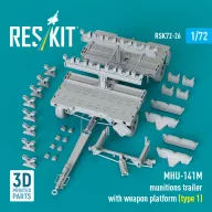   ResKit Models MHU-141M munitions trailer with weapon platform (type 1) (3D Printed model kit) 1:72 (RSK72-0026)