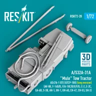  ResKit Models A/S32A-31A Mule Tow Tractor AS47A-1 GTE (GTCP-100) (long version) (AV-8B, F-14B/D, F/A-18C/D/E/F/G, C-2, E-2?, EA-6B, S-3B, AH-1, UH-1, UH-60, CH-47, CH-53, SH-3) (3D Printed model kit) 1:72 (RSK72-0028)