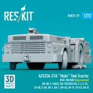   ResKit Models A/S32A-31A Mule Tow Tractor MSU-200 NAV (long version) (AV-8B, F-14B/D, F/A-18C/D/E/F/G, C-2, E-2?, EA-6B, S-3B, AH-1, UH-1, UH-60, CH-47, CH-53, SH-3) (3D Printed model kit) 1:72 (RSK72-0029)