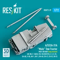  ResKit Models A/S32A-31A Mule Tow Tractor MSU-200 NAV (long version) (AV-8B, F-14B/D, F/A-18C/D/E/F/G, C-2, E-2?, EA-6B, S-3B, AH-1, UH-1, UH-60, CH-47, CH-53, SH-3) (3D Printed model kit) 1:72 (RSK72-0029)