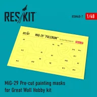   ResKit Models MiG-29 Pre-cut painting masks for GWH kit 1:48 (RSM48-0007)