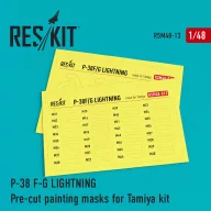   ResKit Models P-38 (F,G) Lightning Pre-cut painting masks for Tamiya kit 1:48 (RSM48-0013)