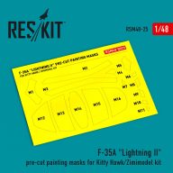   ResKit Models F-35A Lightning II pre-cut painting masks for Kitty Hawk/Zimimodel kit 1:48 (RSM48-0025)
