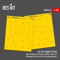   ResKit Models Su-25 Frogfoot Clover (best suitable for the plane number “blue 22”) Ukrainian Air Forces (Pre-cut painting masks ) 1:48 (RSM48-0036)