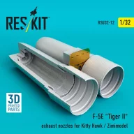   ResKit Models F-5E Tiger II exhaust nozzles for Kitty Hawk / Zimimodel (3D Printed) 1:32 (RSU32-0012)