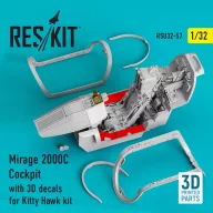   ResKit Models Mirage 2000C Cockpit with 3D decals for Kitty Hawk kit 1:32 (RSU32-0057)