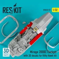   ResKit Models Mirage 2000C Cockpit with 3D decals for Kitty Hawk kit 1:32 (RSU32-0057)
