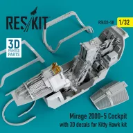  ResKit Models Mirage-2000-5 cockpit with 3D decals for Kitty Hawk kit 1:32 (RSU32-0058)