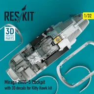   ResKit Models Mirage-2000-5 cockpit with 3D decals for Kitty Hawk kit 1:32 (RSU32-0058)