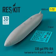   ResKit Models 330 gallon FPU-8/A fuel tank for F/A-18 (A,B,C,D) Hornet (1 pcs) (3D Printed) 1:32 (RSU32-0063)